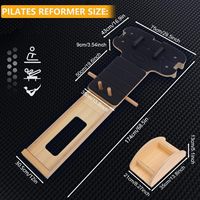 YoPiFit PRR-01 Reformer de Pilates Portátil de Madera, Plegable, para Entrenamiento de Fuerza con Elásticos, Uso en Casa, Fitness, Yoga, Caja de Yoga, Uso en Estudio