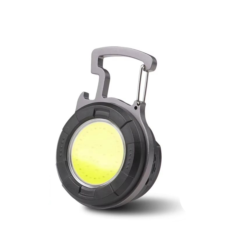 Portable COB Keychain Flashlight LED Mini Work Lights Floodlight Type C Rechargeable Bottle Opener Outdoor Camping Light
