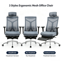 Chaise de bureau ergonomique pivotante en maille réglable, repose-pieds rétractable, support lombaire, siège inclinable pour ordinateur, pour la maison et le lieu de travail