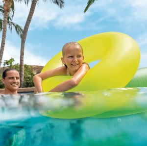 Bouée ronde <span class=keywords><strong>transparente</strong></span> fluorescente INTEX 59262, jeu d'été, flotteur pour bébé, anneau de natation - Product Image 5