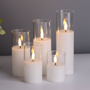 Mermei's Set mit 5 weißen Glas-LED-Kerzen für die Heimdekoration - Product Image 4
