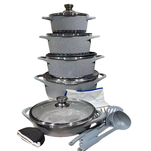 Juego de Utensilios de Cocina Antiadherentes de 17 Piezas, Diseño Clásico, Utensilios de Cocina Metálicos Ecológicos, Olla Espiral, Cacerola, Sartén - Product Image 1