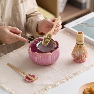 Creative 7-Piece <b>Set</b> Kiln-Glazed Matcha Tool <b>Set</b> Include Ceramic Matcha Bowl Whisk Holder Bamboo Whisk Spoon for <b>Tea</b> Ceremony - Product Image 3