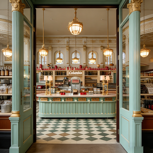 Oymalı Camlı Vitrin, Işıklar ve Dahili Aydınlatmalı Raflarla Lüks Fransız Pastanesi Sergi Bölgesi - Product Image 2