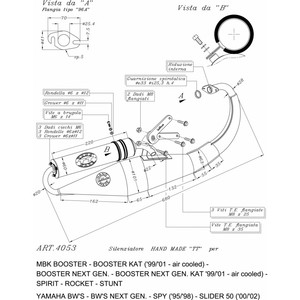 Parti di Scooter fatte a mano MBK spirito 1999-2002 12845 modello specifico Custom Fit accessori - Product Image 2