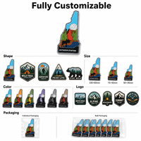 Patch en caoutchouc PVC souple 3D surélevé de forme irrégulière personnalisée, badge logo extérieur imperméable et coloré pour sacs et vêtements