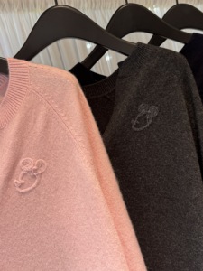 Phụ Nữ Của 100% Tinh Khiết Cashmere Động Vật Giản Dị In Áo Len Dệt Kim Hàng Đầu Mềm Lỏng Cong Đáy Dài V Thiết Kế Cổ Mùa Thu Mùa Đông - Product Image 5