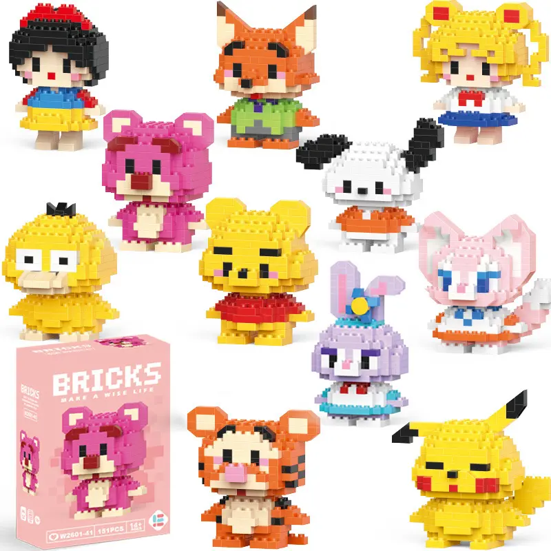 Puzzles Jeu Petites Particules Micro Diamant Blocs Anime Poke Building Block Jouets Personnage De Dessin Animé Petites Particules Micro Bloc