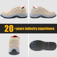 Sepatu Kerja Kulit Suede Pria Tiger Master, Anti Tusuk, Anti Selip, Tahan Minyak & Asam, Model Rendah, Dilengkapi Pelindung Baja EU, untuk Pabrik