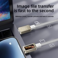 Câble USB-C vers USB-C en nylon tressé à charge rapide 100W avec voyant lumineux pour ordinateur et écouteurs