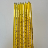 Personnalisé toutes longueurs -50-+400 ℃   Thermomètre en verre de laboratoire, thermomètre à liquide rouge avec tube de protection transparent en PC