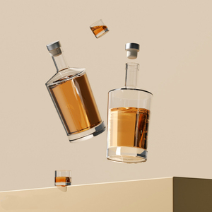 Chai rượu vang, rượu whisky, vodka, tequila thủy tinh trong suốt tròn, không nhãn, dung tích 200ml, 375ml, 500ml, 750ml, 1000ml, có nắp nút chai. - Product Image 2