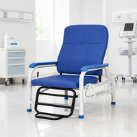 Fauteuil inclinable pliable pour perfusion hospitalière avec panier de rangement latéral amovible pour personnes âgées et soins infirmiers