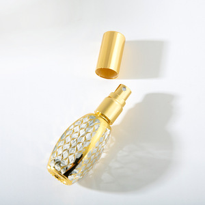 10ML Golden Gilded Glass Perfume <b>Spray</b> <b>Bottle</b>, Portable Cosmetic Refill <b>Empty</b> <b>Bottle</b> Travel Perfume Dispenser - Product Image 2