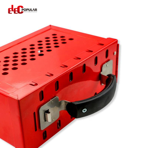 내부 슬라이드 버튼과 12 개의 자물쇠 구멍이 있는 벽걸이 및 휴대용 안전 RED <span class=keywords><strong>BOX</strong></span> 그룹 잠금 상자 - Product Image 3