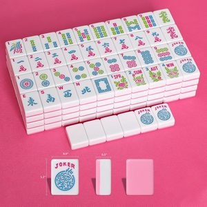 Jeu de tuiles de mahjong américain de 166 pièces avec tuiles roses (sans supports/accessoires) - Product Image 2