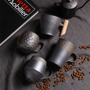Nouvelles tasses à café en céramique créatives <span class=keywords><strong>pour</strong></span> <span class=keywords><strong>la</strong></span> maison avec motifs dorés, tasses à lait, tasses à petit-déjeuner en poterie rustique vintage - Product Image 2