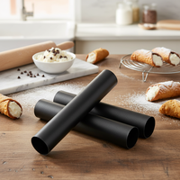 Moule à cannoli cylindrique antiadhésif, 4 pièces, Ø225 cm, en téflon, résistant aux pâtes, facile à nettoyer, en acier A