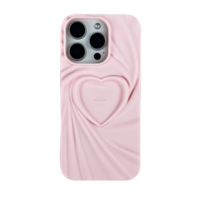 Coques givrées mates en forme de cœur personnalisables en gros pour iPhone 16E 15 14 Pro Max Plus 16 Pro