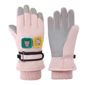 Gants de ski pour enfants, chauds, coupe-vent, résistants à l'eau, doublés de polaire, design de dessin animé, pour enfants de 6 à 10 ans - Product Image 2