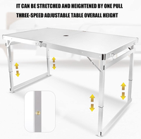 Ensemble de table et chaises pliantes en aluminium 4 pièces pour extérieur, école, parc