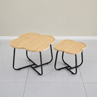 Table Basse Ronde Moderne en Bois pour Salon, Meuble Écologique et Durable pour Balcon Extérieur, Multifonctionnelle, Vente en Gros