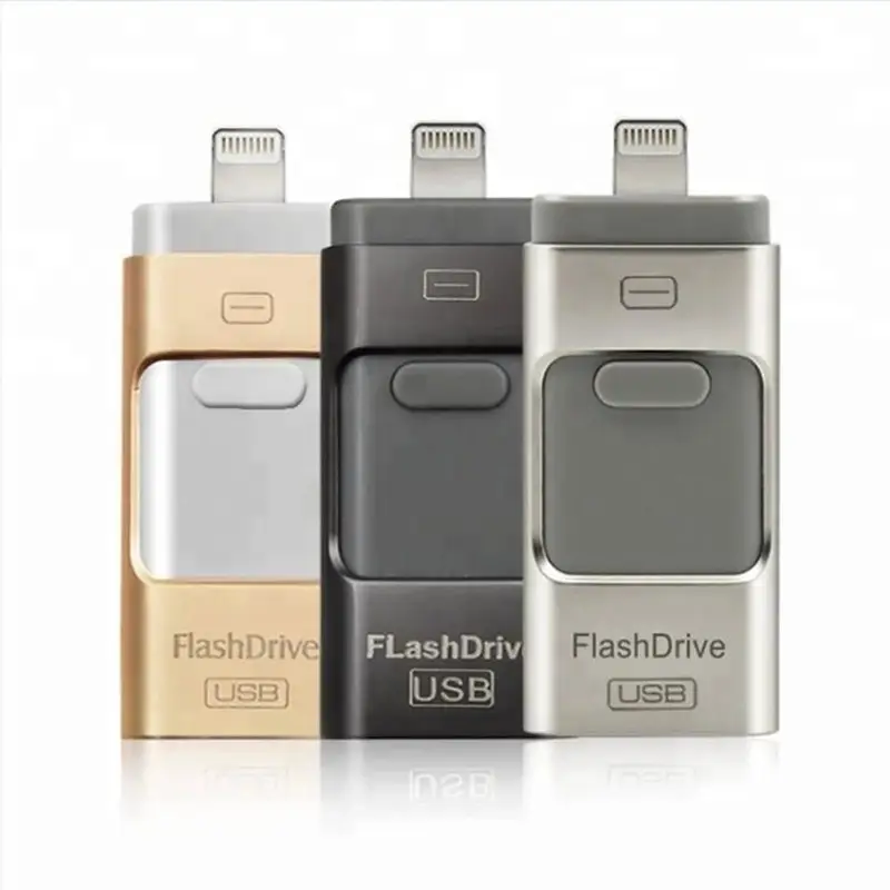 2020 Factory Wholesale Hot USB Drive 32GB 64GB 3 IN 1 OTG Usb 2.0 3.0 Flash Drive For iPhone/iPad/Android