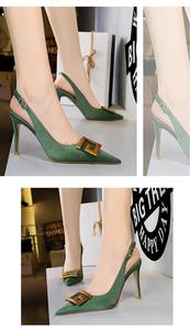 Vestido de boda de lujo para mujer, zapatos de tacón alto de punta, sandalias de oficina, tacón de aguja de Metal con hebilla - Product Image 6