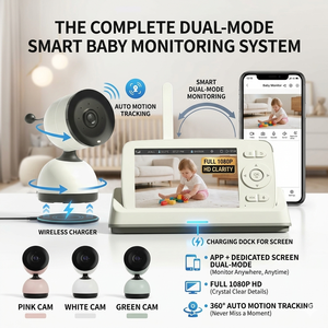 1080P Baby <span class=keywords><strong>Monitor</strong></span> Smart Base di ricarica per visione notturna promemoria di rilevamento del grido di alimentazione 3500mah Baby <span class=keywords><strong>Monitor</strong></span> con <span class=keywords><strong>WIfi</strong></span> - Product Image 1