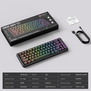 คีย์บอร์ดเกมมิ่ง ONIKUMA G67 แบบ USB ความหน่วงต่ำพิเศษ 67 ปุ่ม แกนแม่เหล็ก ความไวสูง แบบมีสาย 7-RGB  แบบ Mechanical เสียบแล้วเล่นได้ทันที - Product Image 6