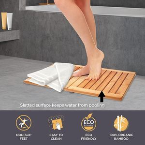 Nuevo producto transfronterizo: Alfombrilla de ducha antideslizante, alfombrilla de baño creativa para el hogar, de bambú y madera, plegable para spa interior y exterior - Product Image 5
