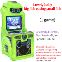 Grand poisson à pièces mangeant de petits poissons Machine de jeu de grue d'arcade pour enfants contrôle de manette d'amusement en plastique métallique Durable
