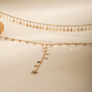 YG-136 mode perhiasan leher emas untuk wanita Multi ganda 2 lapis tembaga metalik dapat disesuaikan bintang panjang rumbai jimat kalung - Product Image 4