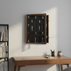 <span class=keywords><strong>Vitrine</strong></span> en bois de noyer, nouveau design, multi-compartiments, verrouillable, idéale <span class=keywords><strong>pour</strong></span> bar à domicile, spiritueux et objets de collection - Product Image 1