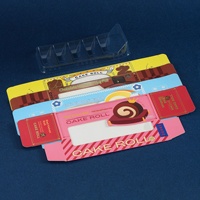 Nouvelle boîte d'emballage rectangulaire de qualité alimentaire pour gâteaux roulés, avec design en velours rouge et chocolat, idéale pour les desserts