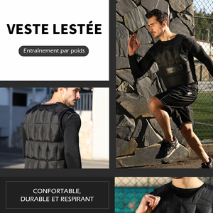 <span class=keywords><strong>Gilet</strong></span> <span class=keywords><strong>lesté</strong></span> de musculation de haute qualité en nylon noir pour la salle de sport à domicile, 10 kg - Product Image 2