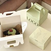 Boîte d'emballage pour gâteau d'anniversaire, boîte à dessert de luxe personnalisée avec poignée, écologique et recyclable pour boulangerie, cadeau