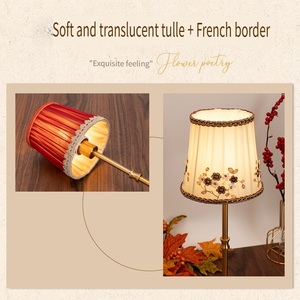 Lampada da tavolo senza fili ristoranti luce notturna su misura all'ingrosso portatile per interni Vintage tessuto <span class=keywords><strong>paralume</strong></span> lampada da tavolo Touch - Product Image 6