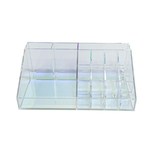 Acrylic Storage <b>Box</b> Cosmetic Organizer Transparent Desktop Compartment 4 In 1 Makeup <b>Display</b> Case - Product Image 2