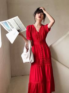 Scenic Destination Maxi Dress - Red Tourism Beach Wear con un diseño favorecedor Slim-Fit para <span class=keywords><strong>vacaciones</strong></span> en el desierto - Product Image 3