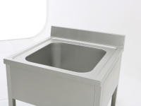 Évier commercial en acier inoxydable 304 à cuve unique avec égouttoir pour restaurant, hôtel et équipement de restauration