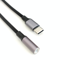 Câble audio de veste FISHNET BRAID de prise femelle de 3.5mm avec connecteur de type C pour ordinateur d'appareil photo iPhone