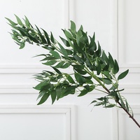 Dekorasi Ranting Willow Buatan A-684, Daun Willow Hijau, Ranting Willow Palsu Putih Tinggi