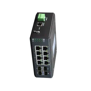 DIN Rail l2 dikelola 8 Port cincin saklar jaringan Gigabit Industri Ethernet Switch dengan Slot SFP