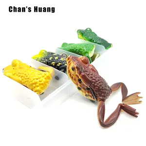 Chan's Huang Realistic Frog 15G 5.5CM Silicon Soft Plastic Artificial Two Legs Soft Frog Fishing Lures Toad For Bass Fishing