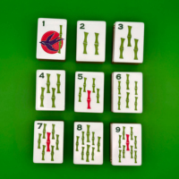 Menjual Set Mahjong Akrilik Transparan Gaya Silang Klasik Merah ala Amerika, Cocok untuk Acara Pesta