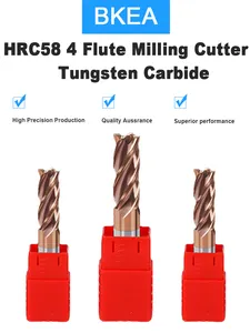 BK Carbide Fresa CNC 4 Flutes Flat End Mills Cutters For Carbon Fiber