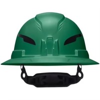 Casque de sécurité bleu de type V à bord complet, sans fentes, suspension à 6 points avec sangle de mentonnière