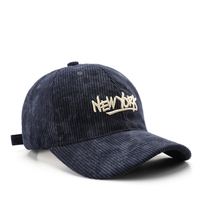 Casquette de Baseball Vintage en Velours Côtelé Brodé de Lettres Personnalisées, pour Hommes et Femmes, Casquette de Sport Ajustée à 6 Panneaux