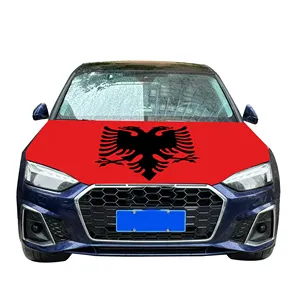 Albanische Nationale Autohaube-Abdeckungsflagge Auto Motor-Abdeckungsflagge mit Wärmetransfer-Druckwirkung kundenspezifische Größe elastischer Stoff